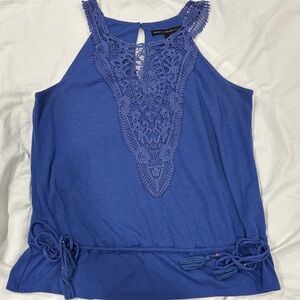White House Black Market Royal Blue Lace Tank Top